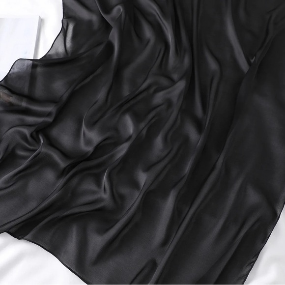 Lightweight Silky Satin Large Shawl Scarf - Picture 3 of 4